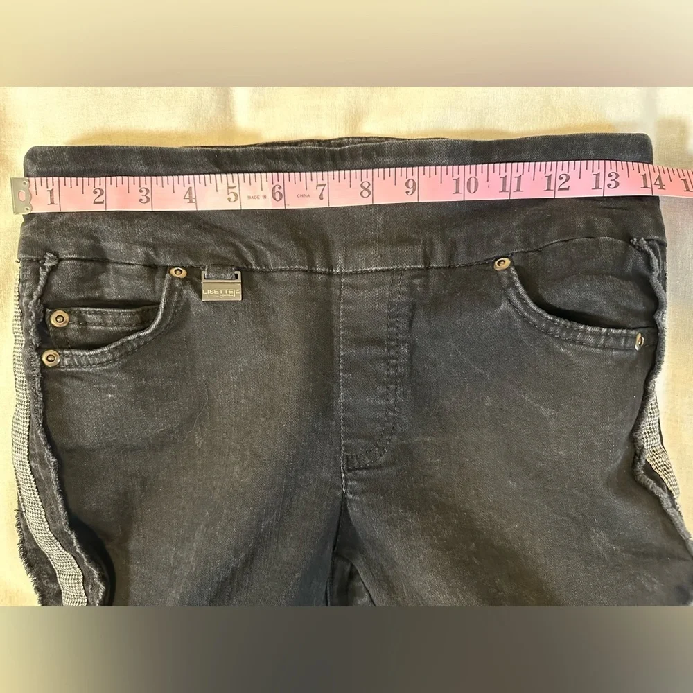 Lisette L Montreal Skinny Ankle Pull On Jeans With Side Ribbon Distressed‎ Style